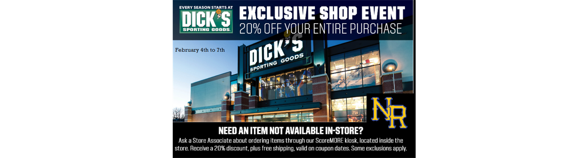 Dick's Sporting Goods 20%off Shopping Event